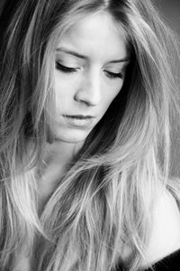 Close-up portrait of a beautiful woman