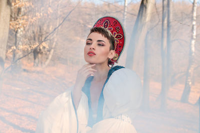 Portrait of young woman