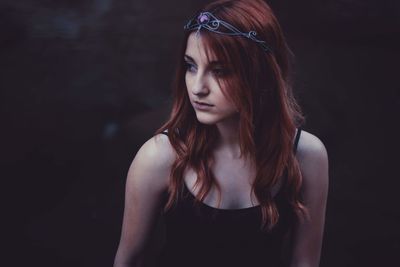 Beautiful young woman with redhead