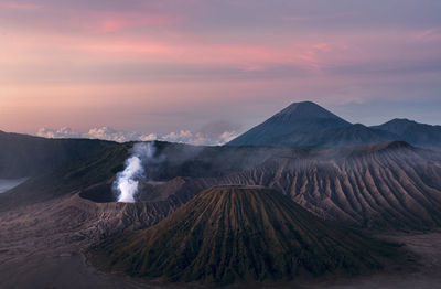 View of mountain at sunset