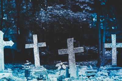 Crosses on at cemetery