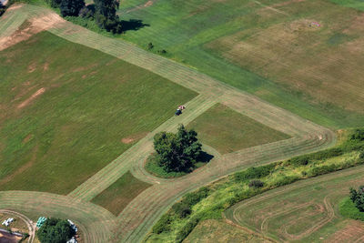 High angle view of agricultural field