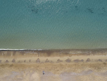 Aerial view of man at beach