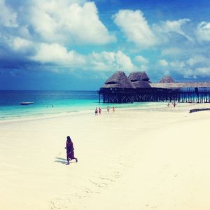 Scenic view of beach against sky