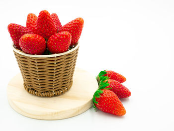 Close-up of strawberries in basket