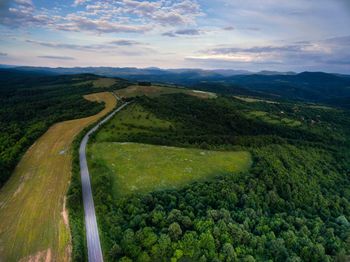 High angle view of landscape against sky