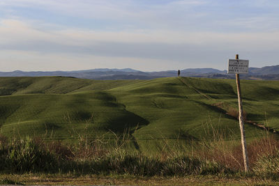 Scenic view of field against sky