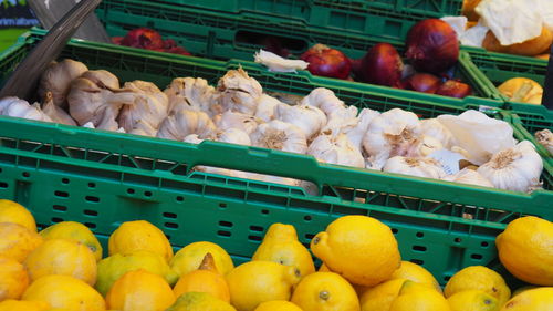 Fruits for sale at market stall