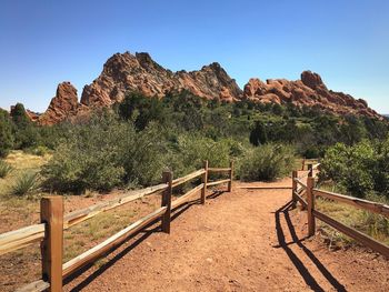 Scenic view of mountains against clear sky