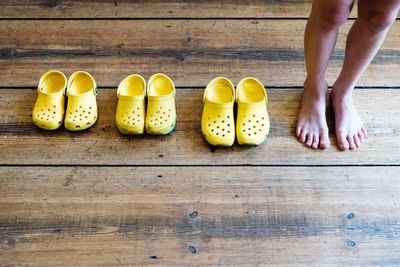 Low section of woman with shoes