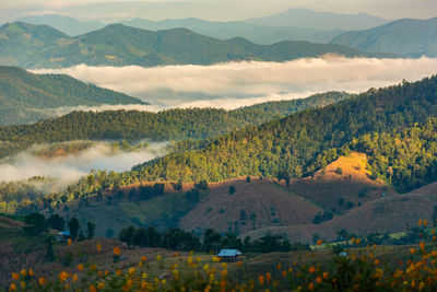 Scenic view of mountains against sky