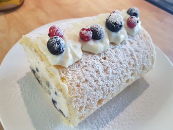 Close-up of cake on table