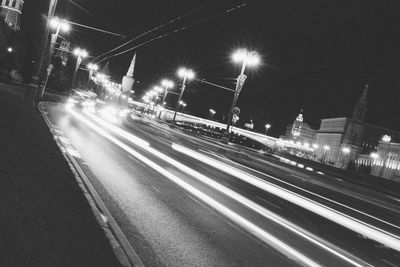 Blurred motion of road at night