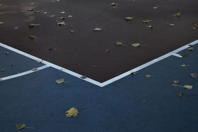 High angle view of basketball court 