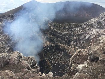 Scenic view of volcanic landscape