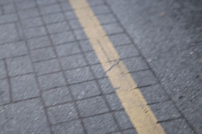 High angle view of zebra crossing on road