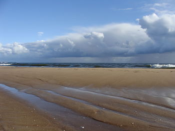 Scenic view of beach against sky