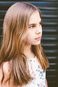 Close-up of girl looking away