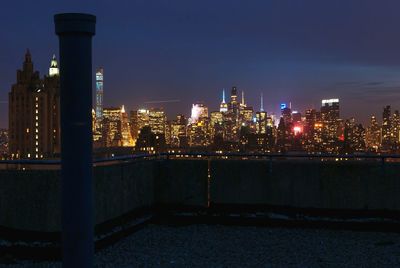 Illuminated city at night