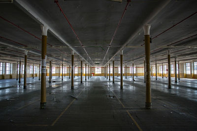 Empty parking lot in abandoned building