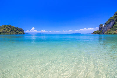 View of sea against blue sky