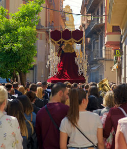 People on street in city