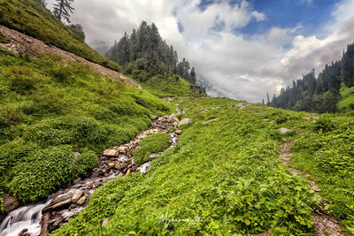 Scenic view of mountains against sky