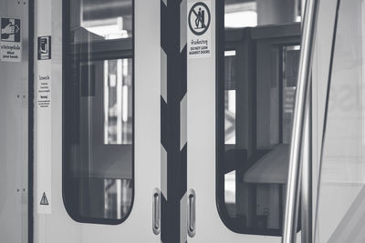 Close-up of information sign