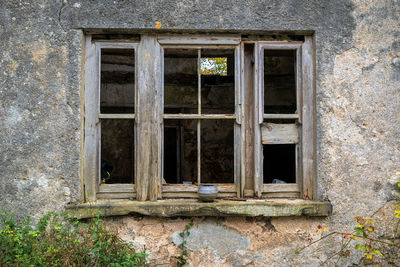 Closed window of old building