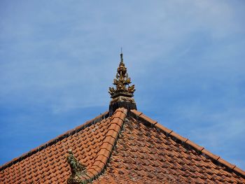 Low angle view of roof against sky