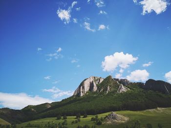 Low angle view of mountain against sky