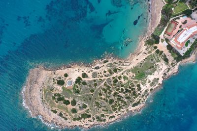 High angle view of surf on beach