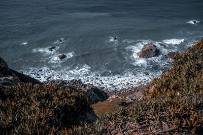 High angle view of beach