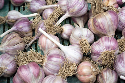 Full frame shot of onions for sale in market