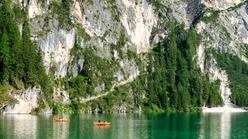 Scenic view of lake against mountain