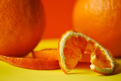 Close-up of orange fruit on table