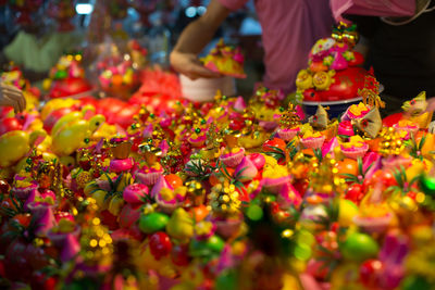 View of people at market stall