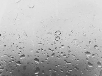 Full frame shot of wet glass window