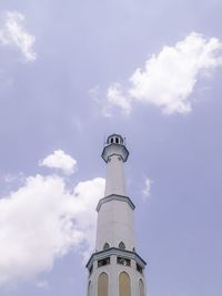 Low angle view of lighthouse against sky