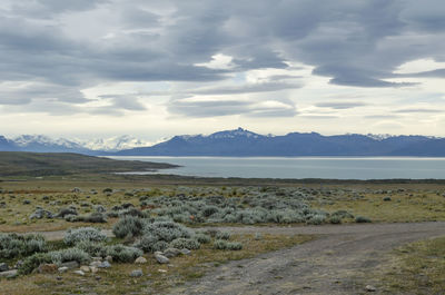 Scenic view of land against sky