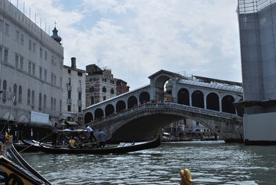 Bridge over canal in city