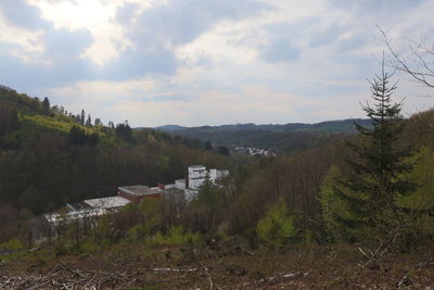 High angle view of landscape against sky