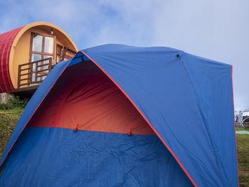 Tent against sky