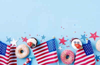 Close-up of christmas decorations on white background