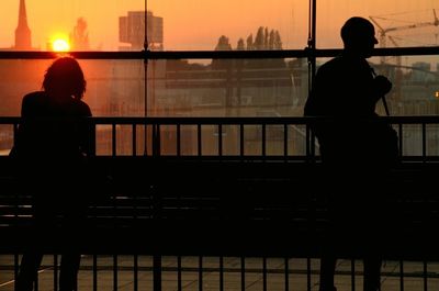 Silhouette of man at sunset