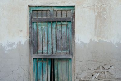 Close-up of window of building