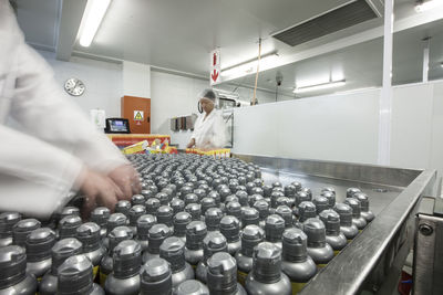 Staff working in medical factory