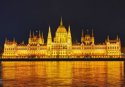 Illuminated city at night