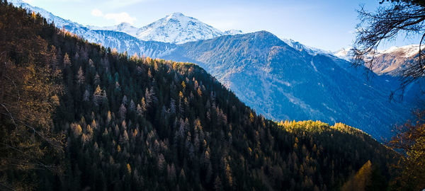 Panoramic view of mountains against sky