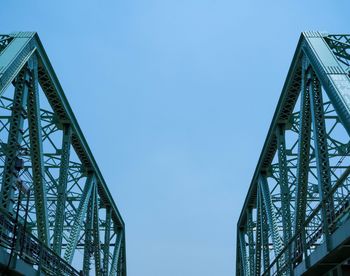 Low angle view of suspension bridge